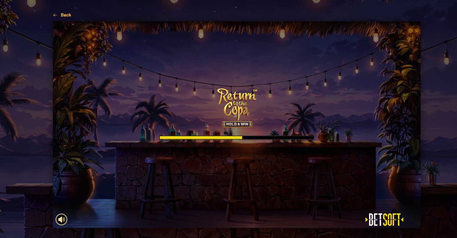 Return to the Copa Hold & Win slot game screenshot by Betsoft - Colorful salsa-themed Hold & Win experience